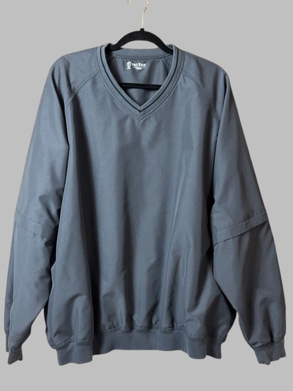 Pro Tour Golf Windbreaker Gray Convertible Zip Off Sleeves Mens XXL